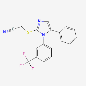 2-((5-phenyl-1-(3-(trifluoromethyl)phenyl)-1H-imidazol-2-yl)thio)acetonitrile