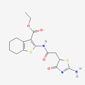 Ethyl 2-{[(2-imino-4-oxo-1,3-thiazolidin-5-yl)acetyl]amino}-4,5,6,7-tetrahydro-1-benzothiophene-3-carboxylate