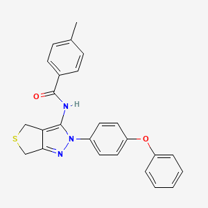 4-methyl-N-(2-(4-phenoxyphenyl)-4,6-dihydro-2H-thieno[3,4-c]pyrazol-3-yl)benzamide