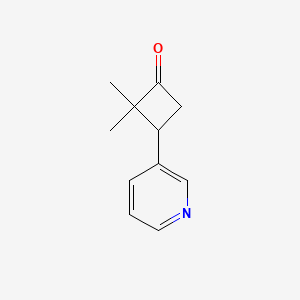 molecular formula C11H13NO B2833384 2,2-Dimethyl-3-pyridin-3-ylcyclobutan-1-one CAS No. 1518211-59-0