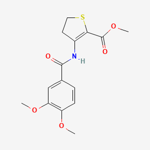 molecular formula C15H17NO5S B2833391 甲酸甲酯 3-(3,4-二甲氧基苯甲酰胺)-4,5-二氢噻吩-2-羧酸酯 CAS No. 392242-97-6
