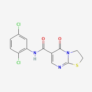 molecular formula C13H9Cl2N3O2S B2833403 N-(2,5-dichlorophenyl)-5-oxo-3,5-dihydro-2H-thiazolo[3,2-a]pyrimidine-6-carboxamide CAS No. 443329-66-6