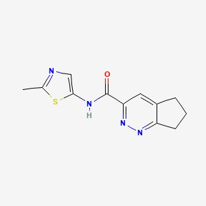 molecular formula C12H12N4OS B2833407 N-(2-Methyl-1,3-thiazol-5-yl)-6,7-dihydro-5H-cyclopenta[c]pyridazine-3-carboxamide CAS No. 2415538-31-5