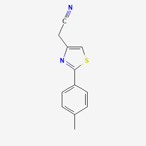 molecular formula C12H10N2S B2833411 2-[2-(4-Methylphenyl)-1,3-thiazol-4-yl]acetonitrile CAS No. 16441-27-3