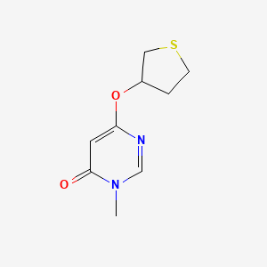molecular formula C9H12N2O2S B2833414 3-Methyl-6-(thiolan-3-yloxy)-3,4-dihydropyrimidin-4-one CAS No. 2200573-24-4