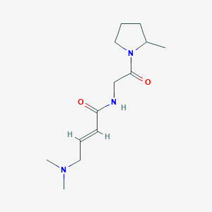 (E)-4-(Dimethylamino)-N-[2-(2-methylpyrrolidin-1-yl)-2-oxoethyl]but-2-enamide