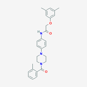 molecular formula C28H31N3O3 B283343 2-(3,5-dimethylphenoxy)-N-{4-[4-(2-methylbenzoyl)-1-piperazinyl]phenyl}acetamide 