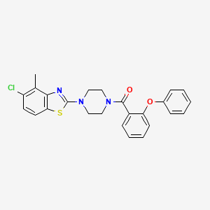 molecular formula C25H22ClN3O2S B2833434 (4-(5-Chloro-4-methylbenzo[d]thiazol-2-yl)piperazin-1-yl)(2-phenoxyphenyl)methanone CAS No. 922636-34-8