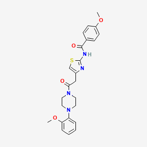 molecular formula C24H26N4O4S B2833443 4-甲氧基-N-(4-(2-(4-(2-甲氧基苯基)哌嗪-1-基)-2-氧代乙基)噻唑-2-基)苯甲酰胺 CAS No. 1005294-84-7