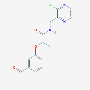 2-(3-acetylphenoxy)-N-[(3-chloropyrazin-2-yl)methyl]propanamide
