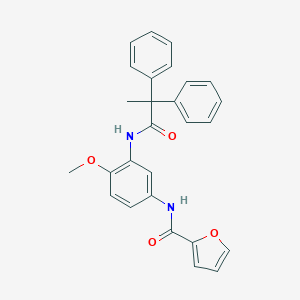 molecular formula C27H24N2O4 B283346 N-{3-[(2,2-diphenylpropanoyl)amino]-4-methoxyphenyl}-2-furamide 