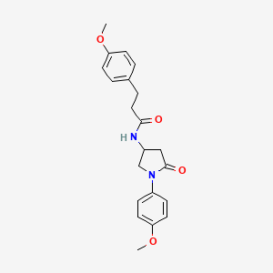 molecular formula C21H24N2O4 B2833462 3-(4-甲氧基苯基)-N-(1-(4-甲氧基苯基)-5-氧代吡咯烷-3-基)丙酰胺 CAS No. 887463-05-0