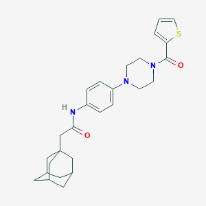 molecular formula C27H33N3O2S B283347 2-(1-adamantyl)-N-{4-[4-(2-thienylcarbonyl)-1-piperazinyl]phenyl}acetamide 