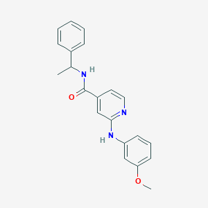 molecular formula C21H21N3O2 B2833476 2-[(3-Methoxyphenyl)amino]-N-(1-phenylethyl)pyridine-4-carboxamide CAS No. 2034154-13-5