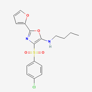 molecular formula C17H17ClN2O4S B2833480 N-butyl-4-((4-chlorophenyl)sulfonyl)-2-(furan-2-yl)oxazol-5-amine CAS No. 862794-19-2