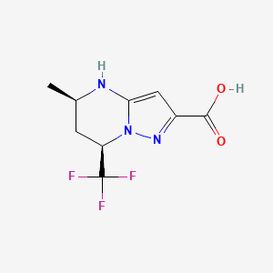 molecular formula C9H10F3N3O2 B2833488 (5R,7R)-5-甲基-7-(三氟甲基)-4,5,6,7-四氢吡唑并[1,5-a]嘧啶-2-羧酸 CAS No. 2413848-48-1