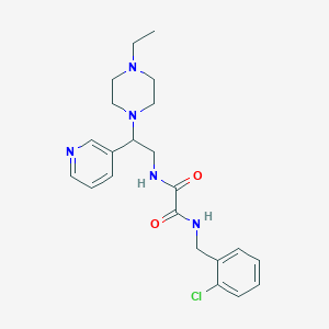 molecular formula C22H28ClN5O2 B2833499 N1-(2-氯苄基)-N2-(2-(4-乙基哌嗪-1-基)-2-(吡啶-3-基)乙基)草酰胺 CAS No. 863556-60-9