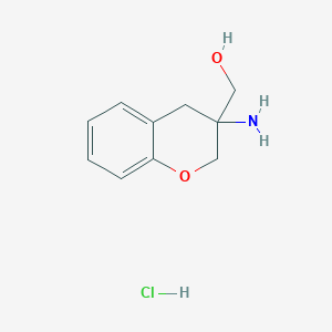 molecular formula C10H14ClNO2 B2833501 (3-amino-3,4-dihydro-2H-1-benzopyran-3-yl)methanol hydrochloride CAS No. 2044773-90-0
