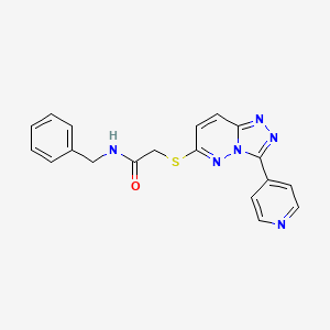 molecular formula C19H16N6OS B2833503 N-苄基-2-[(3-吡啶-4-基-[1,2,4]三唑[4,3-b]吡啶-6-基)硫基]乙酰胺 CAS No. 868970-01-8