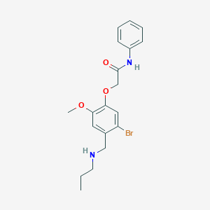 molecular formula C19H23BrN2O3 B283351 2-{5-bromo-2-methoxy-4-[(propylamino)methyl]phenoxy}-N-phenylacetamide 