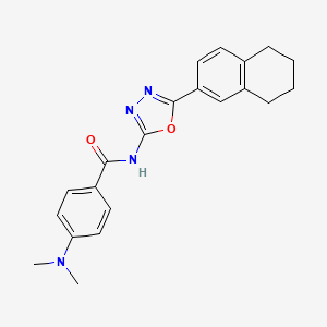 molecular formula C21H22N4O2 B2833510 4-(dimethylamino)-N-[5-(5,6,7,8-tetrahydronaphthalen-2-yl)-1,3,4-oxadiazol-2-yl]benzamide CAS No. 887887-83-4