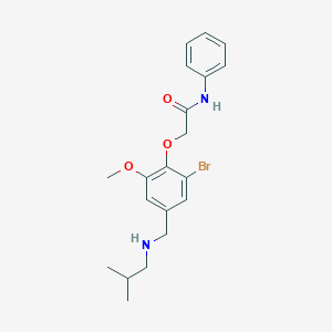 molecular formula C20H25BrN2O3 B283352 2-[2-bromo-6-methoxy-4-[(2-methylpropylamino)methyl]phenoxy]-N-phenylacetamide 