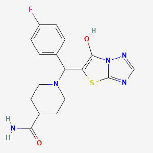1-((4-Fluorophenyl)(6-hydroxythiazolo[3,2-b][1,2,4]triazol-5-yl)methyl)piperidine-4-carboxamide