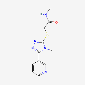 molecular formula C11H13N5OS B2833526 N-methyl-2-[(4-methyl-5-pyridin-3-yl-1,2,4-triazol-3-yl)sulfanyl]acetamide CAS No. 557064-15-0