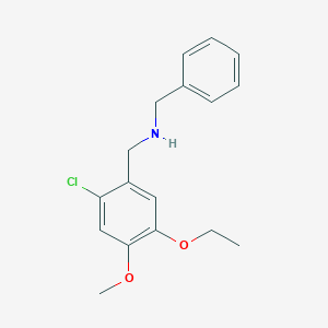 molecular formula C17H20ClNO2 B283353 N-benzyl-N-(2-chloro-5-ethoxy-4-methoxybenzyl)amine 