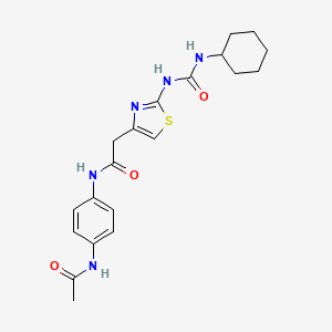 N-(4-acetamidophenyl)-2-(2-(3-cyclohexylureido)thiazol-4-yl)acetamide