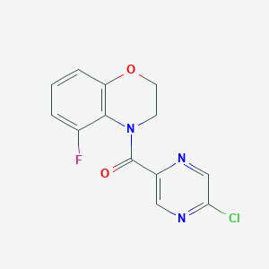 molecular formula C13H9ClFN3O2 B2833533 4-(5-chloropyrazine-2-carbonyl)-5-fluoro-3,4-dihydro-2H-1,4-benzoxazine CAS No. 2094458-59-8