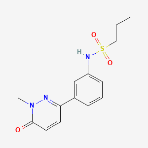molecular formula C14H17N3O3S B2833537 N-(3-(1-methyl-6-oxo-1,6-dihydropyridazin-3-yl)phenyl)propane-1-sulfonamide CAS No. 941979-37-9