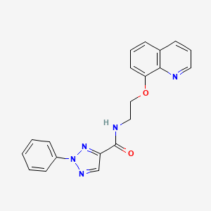 molecular formula C20H17N5O2 B2833538 2-苯基-N-(2-(喹啉-8-基氧基)乙基)-2H-1,2,3-三唑-4-甲酰胺 CAS No. 1207026-04-7