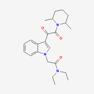 molecular formula C23H31N3O3 B2833539 2-[3-[2-(2,6-二甲基哌啶-1-基)-2-氧代乙酰基]吲哚-1-基]-N,N-二乙基乙酰胺 CAS No. 872843-60-2