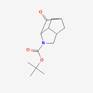 molecular formula C13H19NO3 B2833541 叔丁基 2-氧代-4-氮杂三环[4.2.1.0^{3,7}]壬烷-4-羧酸酯 CAS No. 1808838-62-1