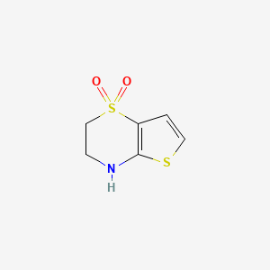 molecular formula C6H7NO2S2 B2833547 3,4-Dihydro-2H-thieno[3,2-b][1,4]thiazine 1,1-dioxide CAS No. 2287300-58-5