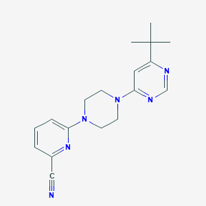 molecular formula C18H22N6 B2833548 6-[4-(6-Tert-butylpyrimidin-4-yl)piperazin-1-yl]pyridine-2-carbonitrile CAS No. 2380167-50-8