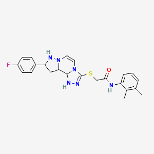 molecular formula C23H19FN6OS B2833550 N-(2,3-dimethylphenyl)-2-{[11-(4-fluorophenyl)-3,4,6,9,10-pentaazatricyclo[7.3.0.0^{2,6}]dodeca-1(12),2,4,7,10-pentaen-5-yl]sulfanyl}acetamide CAS No. 1207016-33-8