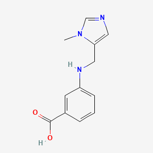 molecular formula C12H13N3O2 B2833552 3-{[(1-甲基-1H-咪唑-5-基)甲基]氨基}苯甲酸 CAS No. 1496324-50-5