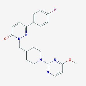 molecular formula C21H22FN5O2 B2833553 6-(4-Fluorophenyl)-2-[[1-(4-methoxypyrimidin-2-yl)piperidin-4-yl]methyl]pyridazin-3-one CAS No. 2380081-34-3