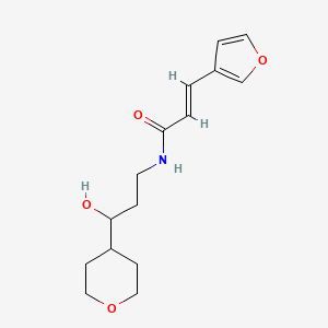 (E)-3-(furan-3-yl)-N-(3-hydroxy-3-(tetrahydro-2H-pyran-4-yl)propyl)acrylamide