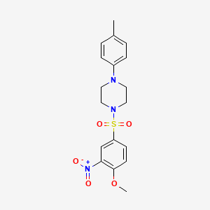 molecular formula C18H21N3O5S B2833558 1-(4-Methoxy-3-nitrophenyl)sulfonyl-4-(4-methylphenyl)piperazine CAS No. 2361772-91-8