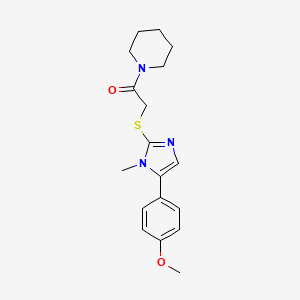 2-((5-(4-methoxyphenyl)-1-methyl-1H-imidazol-2-yl)thio)-1-(piperidin-1-yl)ethanone