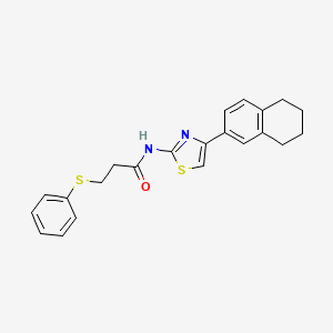 molecular formula C22H22N2OS2 B2833577 3-(phenylthio)-N-(4-(5,6,7,8-tetrahydronaphthalen-2-yl)thiazol-2-yl)propanamide CAS No. 683777-69-7