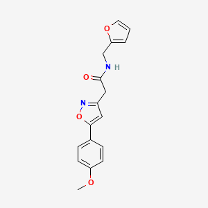 molecular formula C17H16N2O4 B2833580 N-(furan-2-ylmethyl)-2-(5-(4-methoxyphenyl)isoxazol-3-yl)acetamide CAS No. 952987-35-8