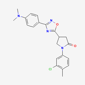 molecular formula C21H21ClN4O2 B2833584 1-(3-Chloro-4-methylphenyl)-4-{3-[4-(dimethylamino)phenyl]-1,2,4-oxadiazol-5-yl}-2-pyrrolidinone CAS No. 941893-40-9