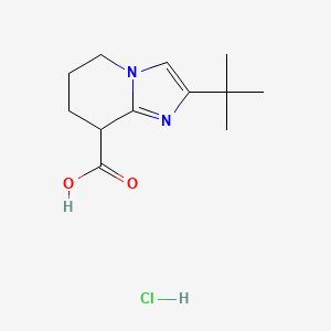 molecular formula C12H19ClN2O2 B2833587 2-Tert-butyl-5,6,7,8-tetrahydroimidazo[1,2-a]pyridine-8-carboxylic acid;hydrochloride CAS No. 2503206-13-9