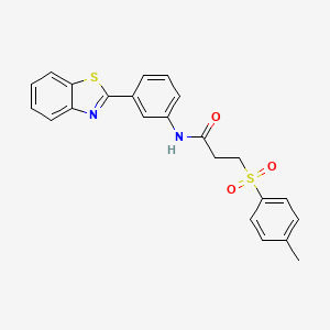 molecular formula C23H20N2O3S2 B2833600 N-(3-(benzo[d]thiazol-2-yl)phenyl)-3-tosylpropanamide CAS No. 895446-96-5