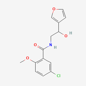 molecular formula C14H14ClNO4 B2833603 5-chloro-N-(2-(furan-3-yl)-2-hydroxyethyl)-2-methoxybenzamide CAS No. 1396814-75-7