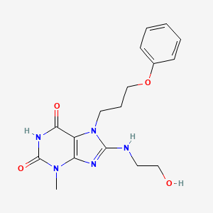 8-((2-hydroxyethyl)amino)-3-methyl-7-(3-phenoxypropyl)-1H-purine-2,6(3H,7H)-dione